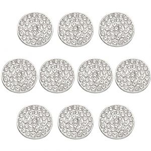 ftiemlovde 10 Gros Boutons Argent Mercerie Pour Blazer MéTal à Coudre Avec Strass，Couvre Boutons Couture de Manchettes Femme Chemise Smoking，Perfect Homme Boutons Pantalon Pour Capitonnage（G10S 23mm） (ftiemlovde, neuf)