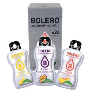 Bolero boissons ICE TEA MIX STICKS 24x3g I boisson rafra&icirc;chissante en poudre sans sucre &eacute;dulcor&eacute;e &agrave; la st&eacute;via | boisson hypocalorique &agrave; la vitamine C (Bolero Adria, neuf)