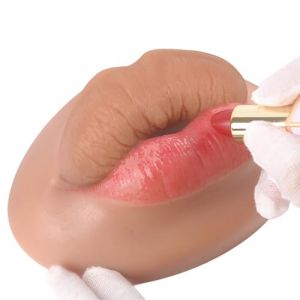 YEEFAIRY Fausses L&egrave;vres en Silicone Faux Bouche +1 Rouge &agrave; L&egrave;vres Maquillage Artificielles R&eacute;alistes avec Texture de Peau Outil pour Pratique D&eacute;butant en Beaut&eacute; (Saucisses, Peau Bronz&eacute;e) (YEEFAIRY, neuf)