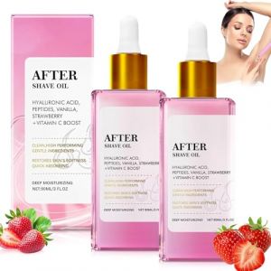 2PCS Huile Après Rasage Vanille Fraise, Huile Après Rasage Soft Serve Femme,Prévient les Poils Incarnés et la Sécheresse, Huile de Rasage sans Alcool pour Apaiser le Feu du Rasoir (90ml) (C, one size) (lianzhong-eu, neuf)