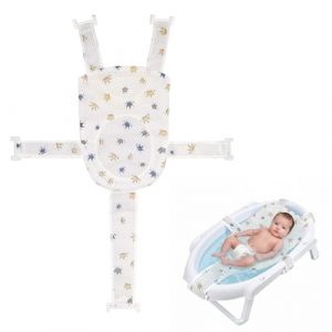 ARYIMYDP Coussin de Bain pour B&eacute;b&eacute;, R&eacute;ducteur de Baignoire pour Nouveau-N&eacute;, Hamac de Bain avec 5 Sangles de S&eacute;curit&eacute;, Filet Respirant et Confortable, Anti-Glissant, Facile &agrave; Installer (UIRYFAZHANYOUXIANBAODAN, neuf)