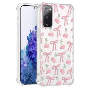 Yirlbey Transparente Coque pour Samsung Galaxy S20 FE 4G/5G, N&oelig;ud Papillon Cerise Aesthetic Motif &Eacute;tui Mignon Design Housse pour Filles, Silicone Cover Anti-Rayures Case pour Samsung S20 FE 6,5" (XUPINBO, neuf)
