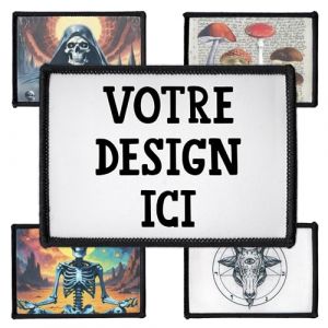 Patch Personnalis&eacute; Rectangle 5cm &agrave; 20cm avec votre Photo, Logo, Text ou Design | Impression Textile Haute R&eacute;solution | &Eacute;cusson Thermocollant sur mesure | Pour Vestes & V&ecirc;tements (6,3cm x 8,9cm) (Concrete Schoolyard Berlin, neuf)