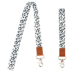 Lot de 2 Cordons Tour de Cou, Porte-cl&eacute;s Lani&egrave;re Imprim&eacute; L&eacute;Opard, Lani&egrave;re de Poignet Cordons pour Badge D'identit&eacute;, Cordon de Poignet Lani&egrave;res de Cou pour Cl&eacute;s Porte Badge Carte D'identification (allowreve, neuf)