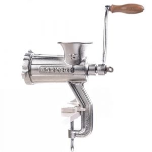 Porkert Hachoir &agrave; viande manuel, taille 10, en fonte de haute qualit&eacute;, pour usage domestique, avec couteau et disque perfor&eacute; &Oslash; 4,5 mm (Porkert, neuf)