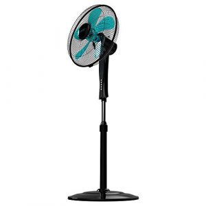 Cecotec Ventilateur sur Pied avec T&eacute;l&eacute;commande et Minuterie EnergySilence 530 Power Connected Black. 50 W, 5 Pales de 40 cm, 3 Vitesses, Moteur en Cuivre, Oscillant, &Eacute;cran, Noir (Cecotec, neuf)