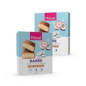 Barre Nutritionnelle | Riche en Prot&eacute;ines et Fibres | Faible en Sucres et Mati&egrave;res Grasses | Laboratoire Milical (Lot de 2, Noix de coco) (Ma Sant&eacute;, neuf)