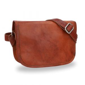 Gusti Leder Umh&auml;ngetasche Damen Echtleder - Sac &agrave; main vintage de taille moyenne brun, sac crossbody fait main, bandouli&egrave;re r&eacute;glable, sac en cuir pour femmes pour tous les jours & loisirs (Gusti Cuir, neuf)