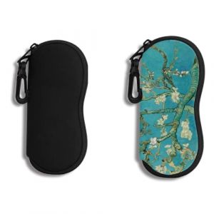 Lot de 2 étuis à Étui à Lunettes Lunettes de Soleil Pochette Souple Avec Clip de Ceinture étui à Lunettes Ultra Léger en Néoprène à Fermeture éclair Lunettes de Soleil Imprimées pour Hommes et Femmes (CHENYIMEI, neuf)