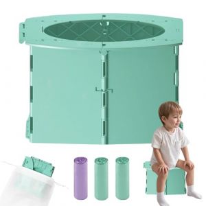 Pot pour enfants : pot de voyage pliable avec 3 rouleaux de sacs poubelles, siège de toilette portable pour bébé unisexe pour les déplacements, pot pour enfants, toilette de voyage pour voyage (BAOBAOBAOB, neuf)
