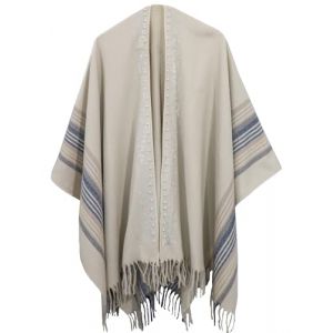 Shmily Girl Femme Cape Poncho Extra Large &eacute;charpe Ch&acirc;le Blanket Poncho Automne Hiver (Hot Diamond Beige) (Shmily lady, neuf)