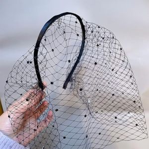 Rufevee Mode Tulle Cage Voile avec Perles f&ecirc;te de Mariage Robe Voile Bandeaux Cheveux Bijoux f&ecirc;te sc&egrave;ne Coiffure &eacute;l&eacute;gant Voile Bandeau (FSDIOJGIO, neuf)