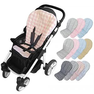Housse d'été pour poussette bébé - Coton - Matelas pour poussette universel - Marque Vizaro - Rose à carreaux Vichy - Coton premium 100 % (Vizaro Made In Europe - France, neuf)