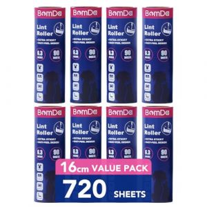 BomDa Rouleau Adhesif Vetement Grand&ndash; 720 Feuilles de Recharge Rouleau 16CM - Rouleau Poils Animaux- Brosse Adhesive Vetement- Brosse Collante Rouleau(720 Feuilles) (BomDa Pet, neuf)