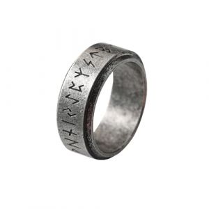 VELESAY Bague Viking Homme Runes Bagues Mythologie Nordique Vintage Bague Rune Viking Anneaux Retro Gothique Viking Bague Bijoux Nordique Bague Acier Inoxydable Homme Bague Argent US12 (VALESAY store, neuf)