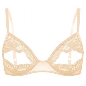 Alvivi Femme Soutien-Gorge Push Up Bra Lingerie Dentelle Transparent Brassière Redresse-Sein Sein Nu sous Vêtement Erotique S-5XL Ecru XL (Acfunny-eu, neuf)