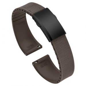 ULLCHRO FKM Bracelet Montre 20mm 22mm Bracelets de Montre FKM Caoutchouc fluoré à Dégagement Rapide Souples et Durables Bracelet de Remplacement pour Homme Femme (22mm, Marron) (Ullchro-EU, neuf)
