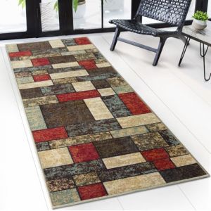 Floordirekt Tapis de couloir avec motif - Tapis &agrave; boucles fines sur mesure pour la cuisine, le couloir et le salon - Mannheim Patch (80 x 400 cm) (MEISTEREI, neuf)