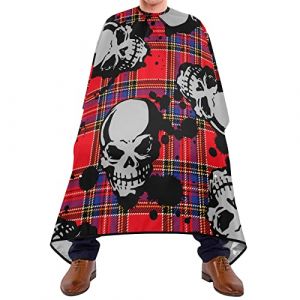 Plaid De Buffle Rouge T&ecirc;te De Mort Cape De Cheveux Imperm&eacute;able Cape De Coupe Accessoires Blouse Coiffeur Pour Coiffeurs Barber Instituts De Beaut&eacute; (ytuqqq, neuf)