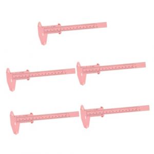 Didiseaon 5 Pièces règle de tatouage des sourcils règle coulissante règle de marqueur de sourcil étriers à double échelle pieds à coulisse portables règles de sourcil Plastique rose (Merkowski, neuf)