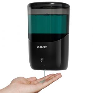 AIKE Distributeur de Savon Automatique Mural, sans Per&ccedil;age, Distributeur de Savon Liquide pour Salle de Bain & Cuisine, AK1216 (Noir) (AIKEDirect, neuf)