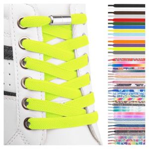SULPO Lacets chaussures avec fermeture rapide en m&eacute;tal - Lacet elastique adulte et enfant - Lacets elastique plats sans noeuds pour les baskets, converse, sneakers - No Tie Lacets silicone (Simon78000, neuf)
