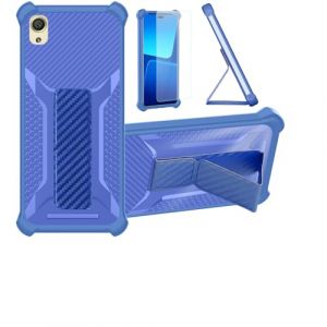 bojioderf Coque pour Sony Xperia X Coque &Eacute;tui Case Cover Hybride [avec Protection d'&eacute;cran en Verre tremp&eacute;] [Support magn&eacute;tique Pliable] [givr&eacute; r&eacute;sistant aux Empreintes digitales] Bleu (Oujietong, neuf)
