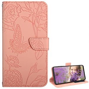 BAILI Coque pour Wiko Power U10/U20, Cover Fermeture Magn&eacute;tique, Housse Papillon et Rose (BAILI, neuf)