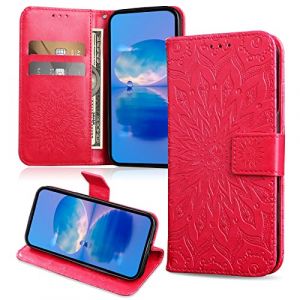 FCAXTIC Coque pour Huawei P40 Lite / Nova6 SE, Protection Etui en PU Cuir Portefeuille, Antichoc Housse &agrave; Rabat pour Huawei P40 Lite / Nova6 SE, Rouge (FCAXTIC, neuf)