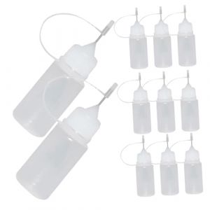 Holibanna 15 Pièces Embouteillage D'eau De Colle Flacon Compressible à Aiguille Presser Les Bouteilles De Peinture Bouteille De Compression De Pointe D'aiguille Blanche Acier Inoxydable (Qiysangi, neuf)