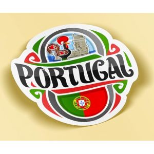 SC ® - Sticker/Autocollant - Portugal Coq - 15 cm - Map Lisbonne Adesivo Autocolantes Bandeira Lisbon - Fabrication Française (S-C, neuf)
