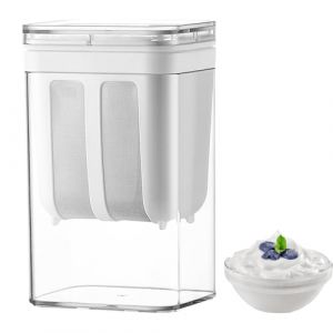 lomonmen Passoire &agrave; Yaourt Grec Passoire Yaourti&egrave;re 1800 ml S&eacute;parateur Lactos&eacute;rum avec Cr&eacute;pine &agrave; Mailles Fines en Acier Inoxydable Filtre &agrave; Lait de Soja Fabricant de Lait de Noix (Blanc 1800ML) (ZETIAN-EU, neuf)