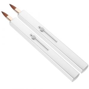 VALICLUD 2 Pièces Pinceau à Capuchon Applicateur de Gloss Brosse de Portable et Ajustable pour Application Précise (SHUI LIAO, neuf)