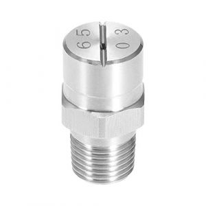 sourcing map Pointe Pulvérisation à Jet Plat - Buse Acier Inoxydable 304 à Filetage Mâle 1/8BSPT 1/8BSPT (65 Degrés 1,1mm Orifice) (Weisser Berg, neuf)