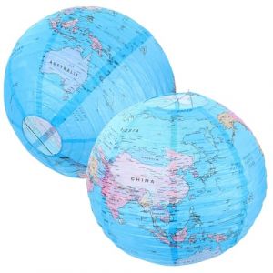 Veemoon 2 Pièces Carte du Monde en Papier Abat-Jour en Papier en Forme De Terre Couvercle De Lampe De Plafond De Classe Lustre Abat-Jour pour Suspension Lanterne Suspendue (lucy Liu, neuf)