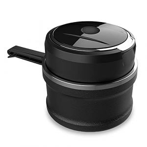 Fcslvy Cendrier voiture,cendrier de voiture détachable à nettoyage facile avec lumière LED avec couvercle rabattable, cendrier auto-extinguible pour voitures Van Camping en plein air (JIEENDA, neuf)