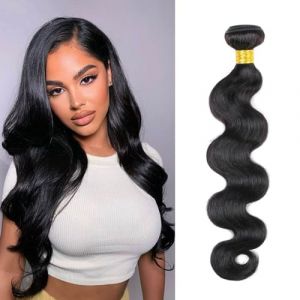 DaiMer Human Hair Bundles 14 inch Body Wave 1 Bundles Human Hair 100% Unprocessed Brazilian Virgin Hair Bundles Human Hair Weft Weave Bundles Human Hair Extension Natural Color (deme hair, neuf)
