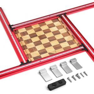 SpeTool Gabarit de d&eacute;fonceuse carr&eacute; r&eacute;glable 650mm x 650mm - Guide de gabarit pour le travail du bois pour cr&eacute;er des rainures carr&eacute;es et rectangulaires, pour une utilisation avec une toupie (CNSpeTool, neuf)