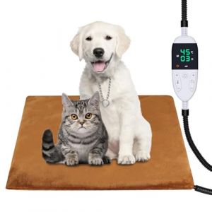 Tapis Chauffant Chat Chien 45*45cm Coussin Chauffant Chat Minuterie 12 Étapes&Toujours Allumé et Température 30-60℃,Tapis Chauffant pour Chat Chien, Anti-Mordant Tapis Chauffant d'intérieur (Asstikoo Store, neuf)