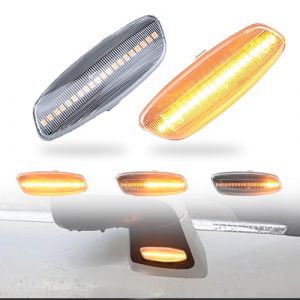 MKptopia Feu de clignotant lat&eacute;ral LED dynamique pour garde-boue compatible avec P-eugeot 308 207 3008 5008 Ci-troen C4 C3 C5 - Verre blanc (version mise &agrave; jour) (MKUK, neuf)