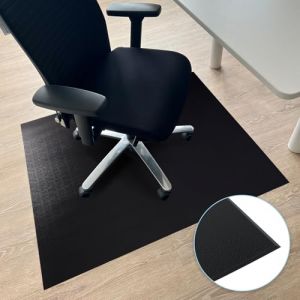 KARAT Tapis de Chaise d&eacute;coupe Bords &agrave; 45 degr&eacute;s - Protection de Sol Anti-Rayure - Tapis r&eacute;sistant pour chaises &agrave; roulettes - Tapis de Bureau antid&eacute;rapant Etanche (Kleopatra-Noir 90x90 cm) (Velvet Trading, neuf)