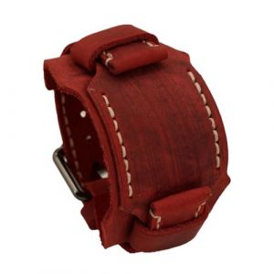 Bracelet de montre en cuir v&eacute;ritable de 24 mm de large, style punk, vintage, noir, rouge, bleu, marron, vert, pour homme, taille unique (LXSMNO1, neuf)