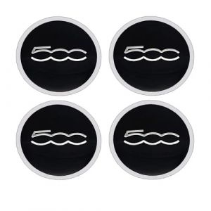 SANQIUTOU 4 Pièces Autocollants Cache Moyeux pour Fiat 500 Abarth Punto Bravo Stilo Panda 56mm,Décoratio Stickers Enjoliveurs Capuchons Caps Accessoires,Black (DATONGSHIYUNGANGQUZHAOFUBAIHUODIANGERENDUZI, neuf)