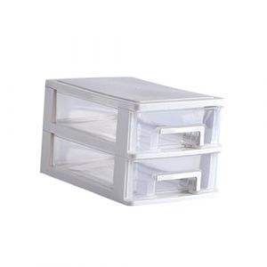 FRCOLOR 2 titulaire d'articles divers caisses plastique rangement malette rangement plastique organisateur de tiroir transparent organisateur de bureau avec tiroirs vitrine blanche (Laners, neuf)