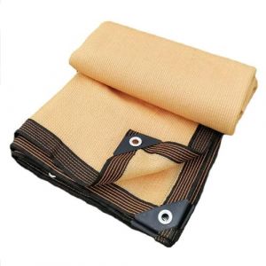 Filet D'ombrage Bache pour Pergola 4×8m Filet Anti Chaleur Extérieur Beige avec œillets Taux d'ombrage de 85%, pour Serre Jardin Couverture Potager Terrasse (HOMMMLY, neuf)
