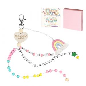WUSJCOF 1 Chapelet de Calcul pour Rentrée Scolaire, Cadeau de Première École avec Carte de Vœux et Boîte Cadeau, Porte-Bonheur pour Fille Écolière 2025 (NAROU DUTEN, neuf)