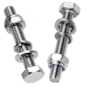 Mbsomnus 10 Pièces Boulons à Tête Hexagonale M10x120 mm Boulon Inox A2 V2A Vis et Boulon DIN 933 Vis à Métaux avec Écrous Rondelles pour Meubles Auto Vélos Bateaux Impression 3D Moto (CZDZ, neuf)