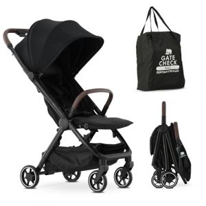 Deryan AIR Travel Buggy - Pour enfants de la naissance jusqu'&agrave; 22 kg - Avec fonction couchage - Ultra l&eacute;g&egrave;re 6 kg - Pliable d'une seule main Pour Avion - UPF 50+, Panier jusqu'&agrave; 3 kg - Noir (Deryan, neuf)