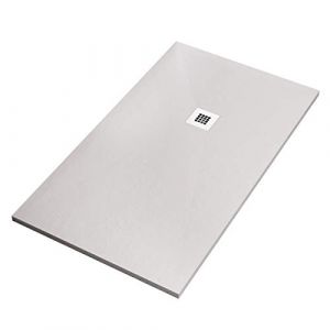 Receveur de douche blanc en marbre min&eacute;ral, pierre Plus exclusive, 80 x 170 cm. (Mondialshop Tel 390331490301, neuf)