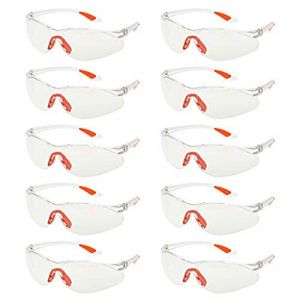 YAAVAAW 10Pcs Lunettes De Protection Sécurité Verres en Plastique Transparentes Avec Nez Embouts de Branches en Caoutchouc,pour enfants Nerf Gun Battles/Jardin/Laboratoire/Chimieaux (YIHUAN Official Store, neuf)